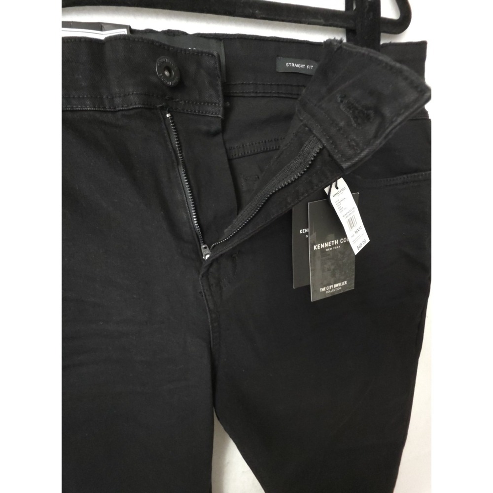 Kenneth Cole Mens Straight Fit Number 2 Jeans Black 36x32 Stretch NWT - Picture 5 of 11